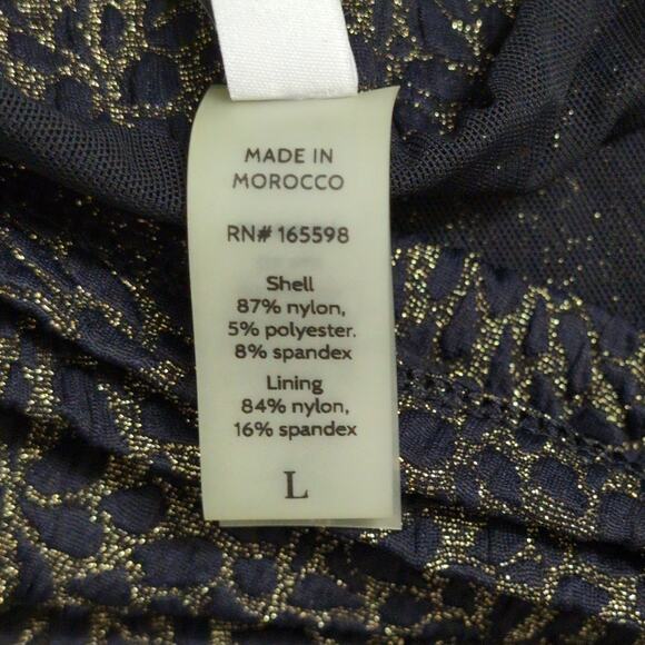 Demi Moore x Andie Marseilles Bottom Black Gold Swimwear Bathing Suit Size L New - Picture 11 of 15